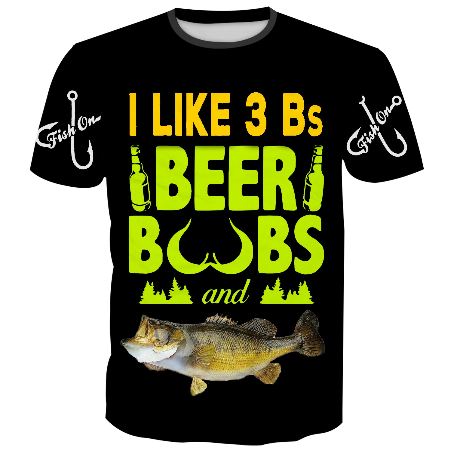 I like 3 Bs Beer, Boobs, Bass - T-Shirt