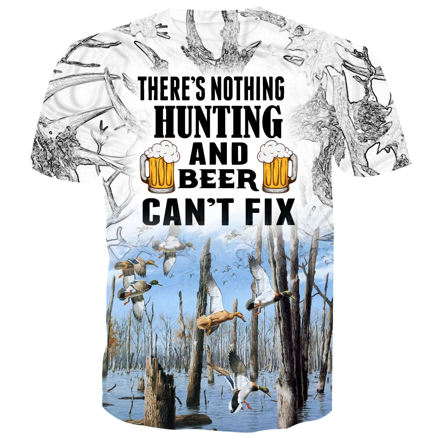 There's nothing Hunting and Beer can't fix - Duck Hunting T-Shirt