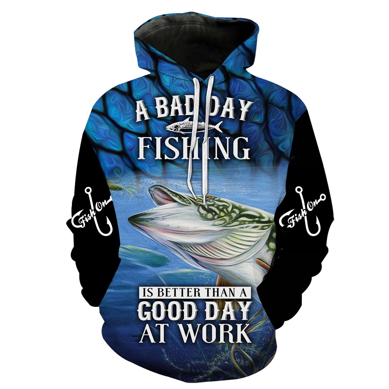 Fishing Better than work - Blue Scales Hoodie