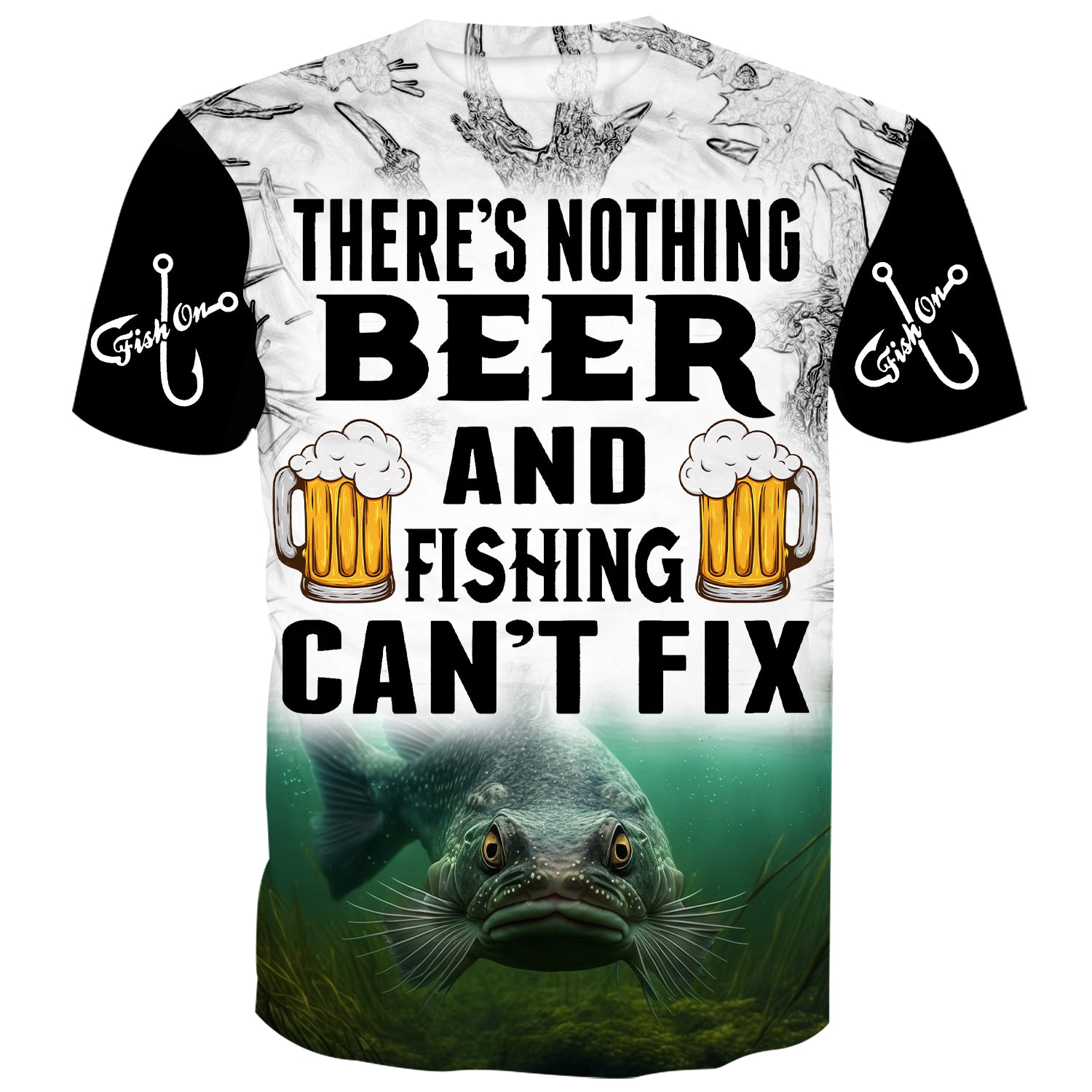 There's nothing beer and fishing can't fix - Catfish T-Shirt