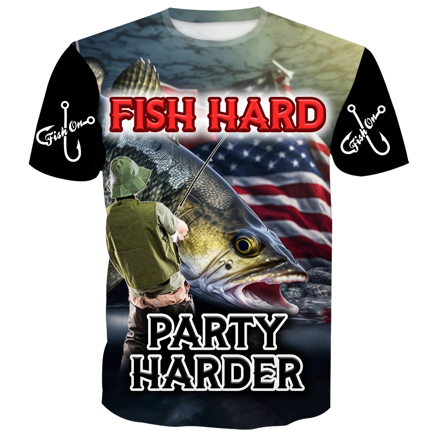 Fish Hard, Party Harder - T-Shirt