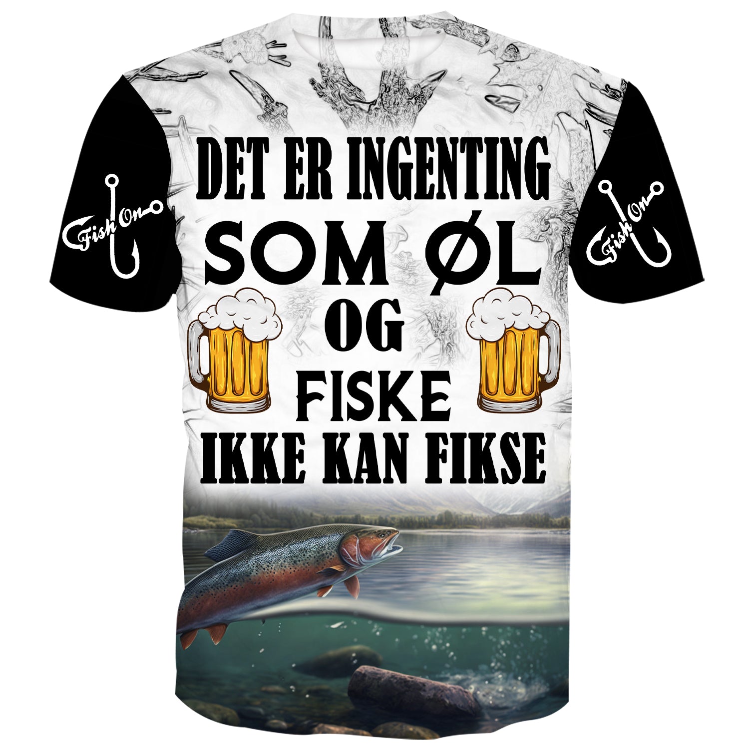 Det er ingenting som øl og fiske ikke kan fikse - Troms Lakse- og Ørretfiske T-skjorte