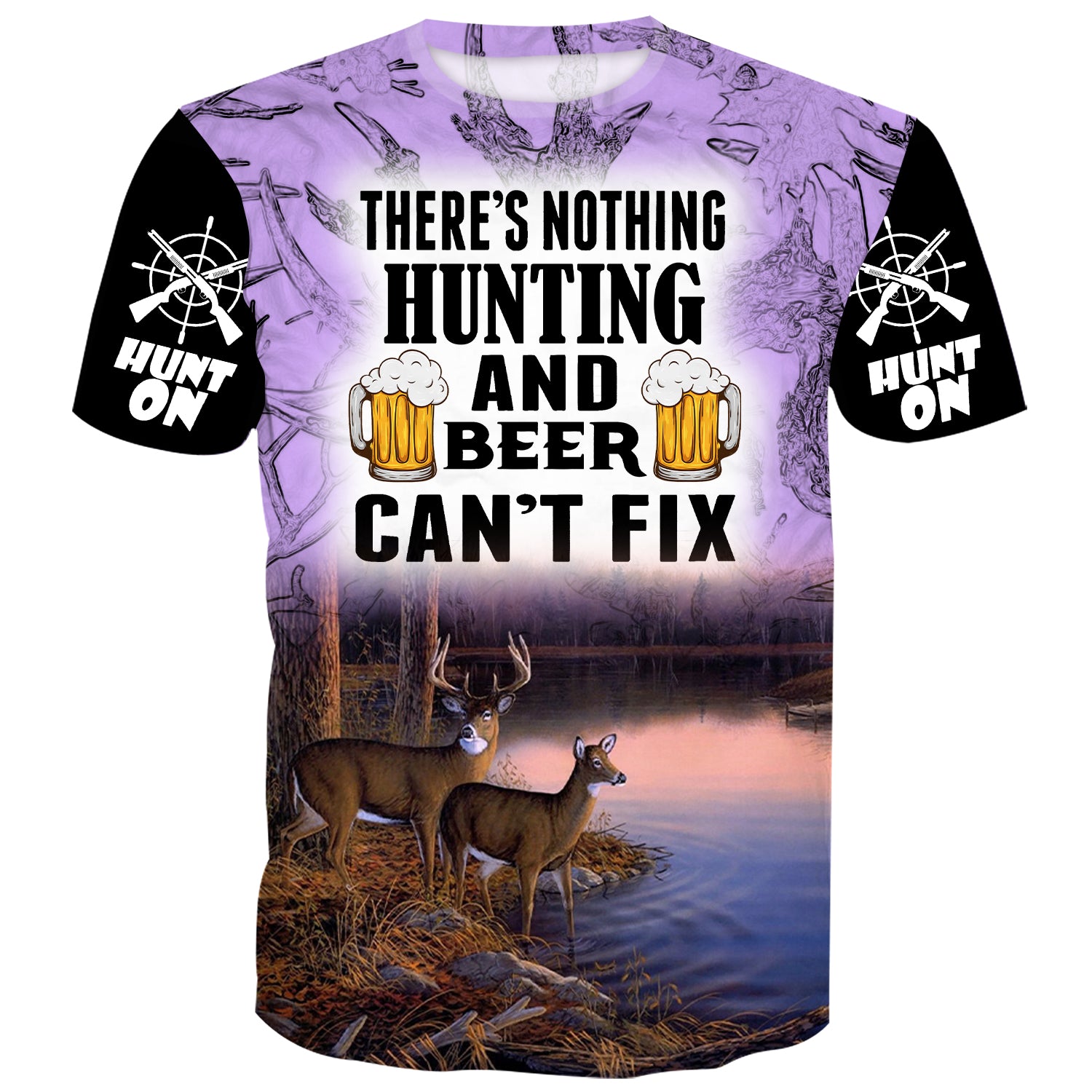 There's nothing Hunting and Beer can't fix - Deer Hunting Multicolor T-Shirt
