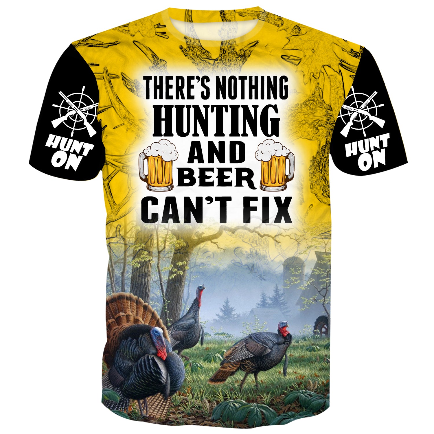 There's nothing Hunting and Beer can't fix - Turkey Hunting Multicolor T-Shirt