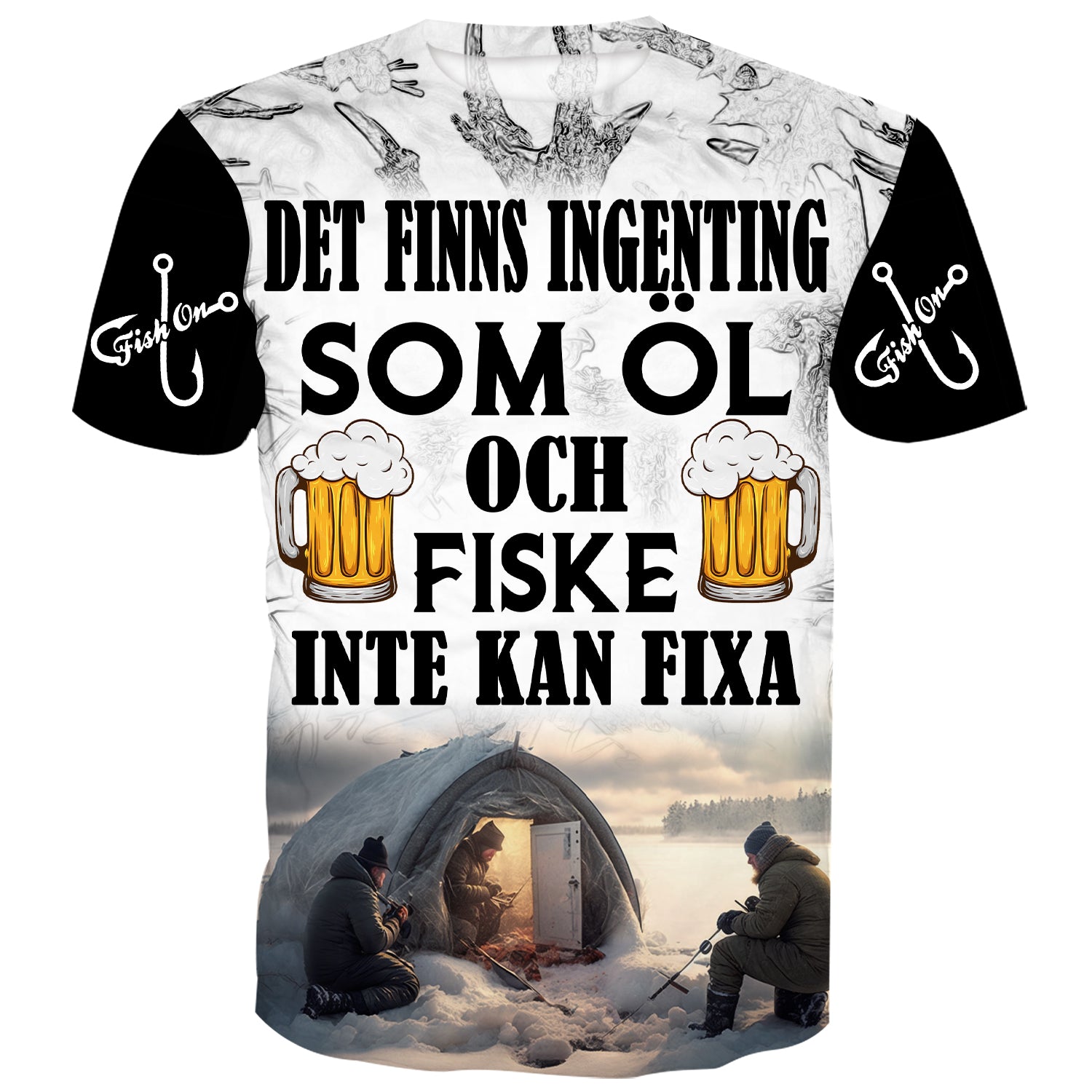 Det finns inget som Öl och Fiske inte kan fixa - Jämtlands Isfiske T-Shirt