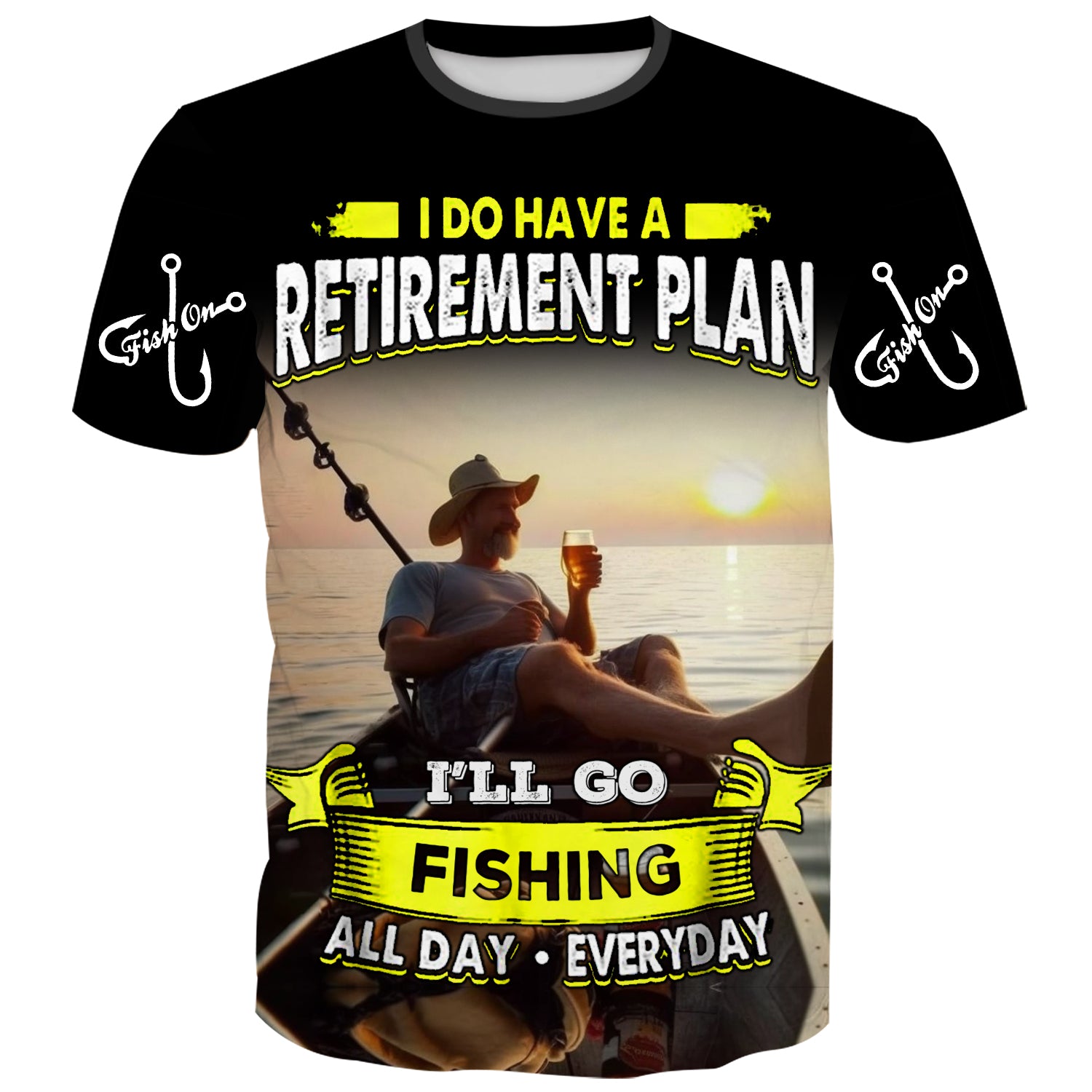 Fishing shirt for men with funny saying "I have a retirement plan: I will go fishing all day everyday