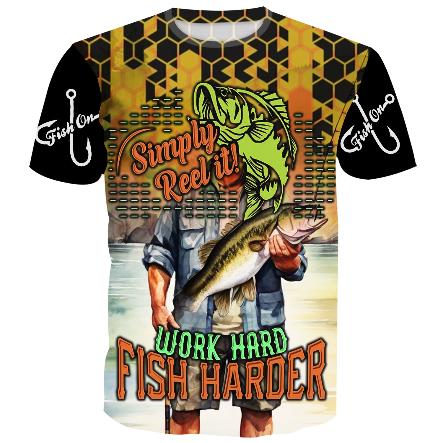 Simply Reel it, Work Hard Fish Harder - T-Shirt