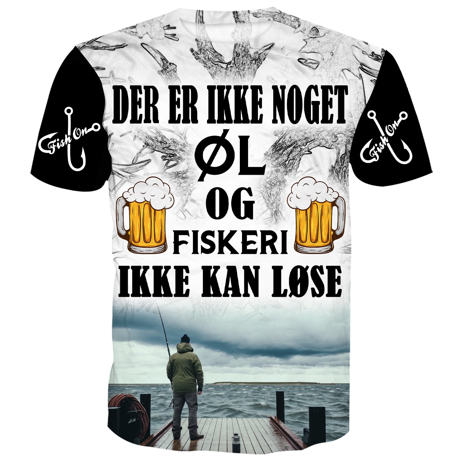 Der er ikke noget Øl og Fiskeri ikke kan fikse - Jyllands Saltvands T-Shirt