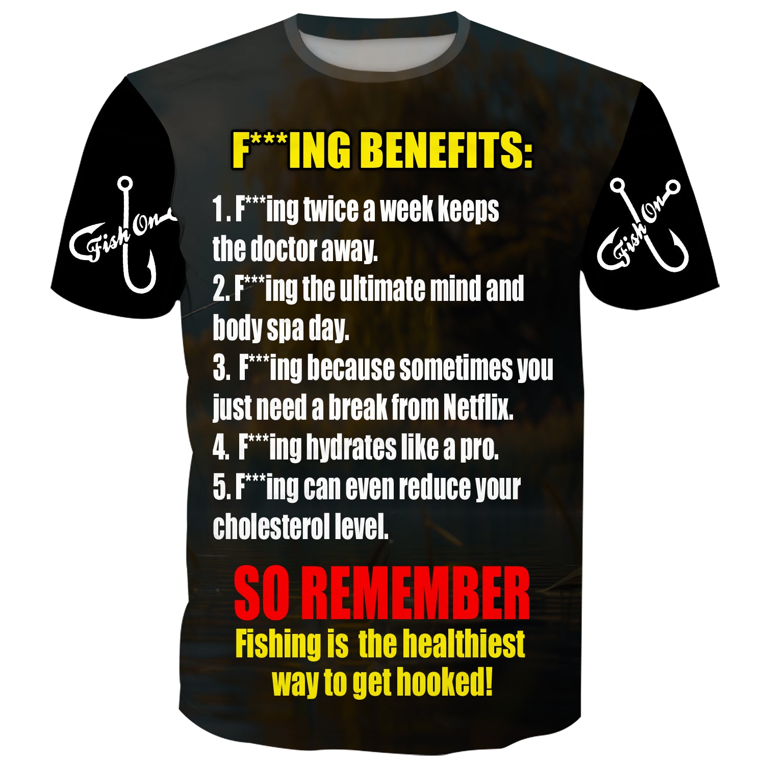 Unique, Funny Fishing Benefits T-Shirt