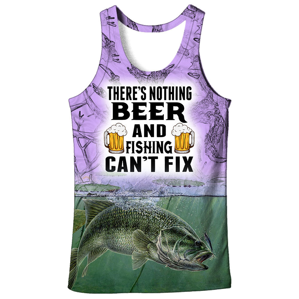 There's nothing Beer and Fishing can't fix | Bass fishing Tank Top