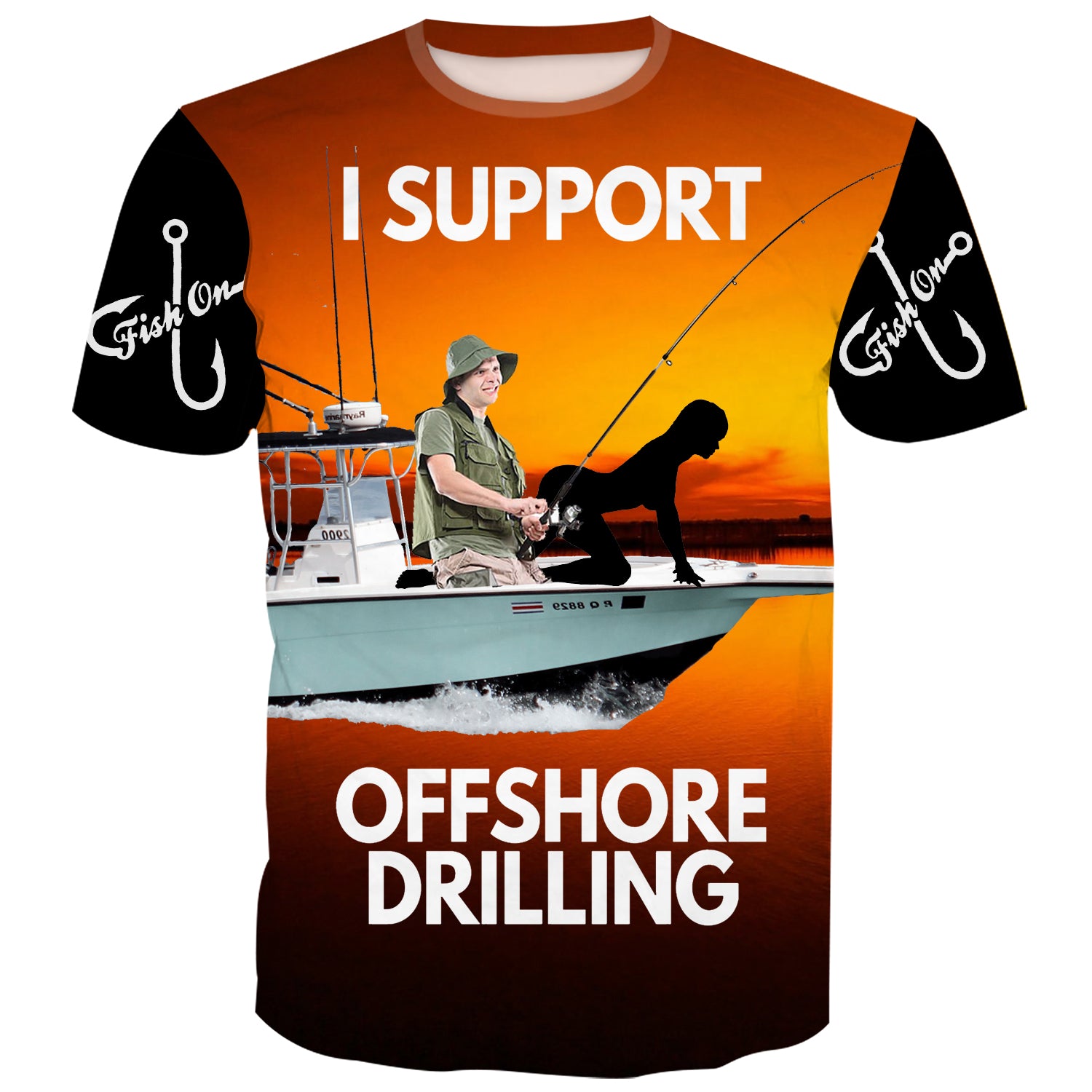 I support Offshore Drilling - T-Shirt - elitefishingoutlet