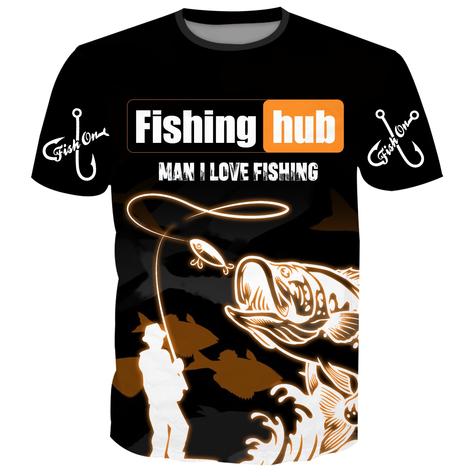 Fishing Hub, man I love Fishing - Fishing T-Shirt