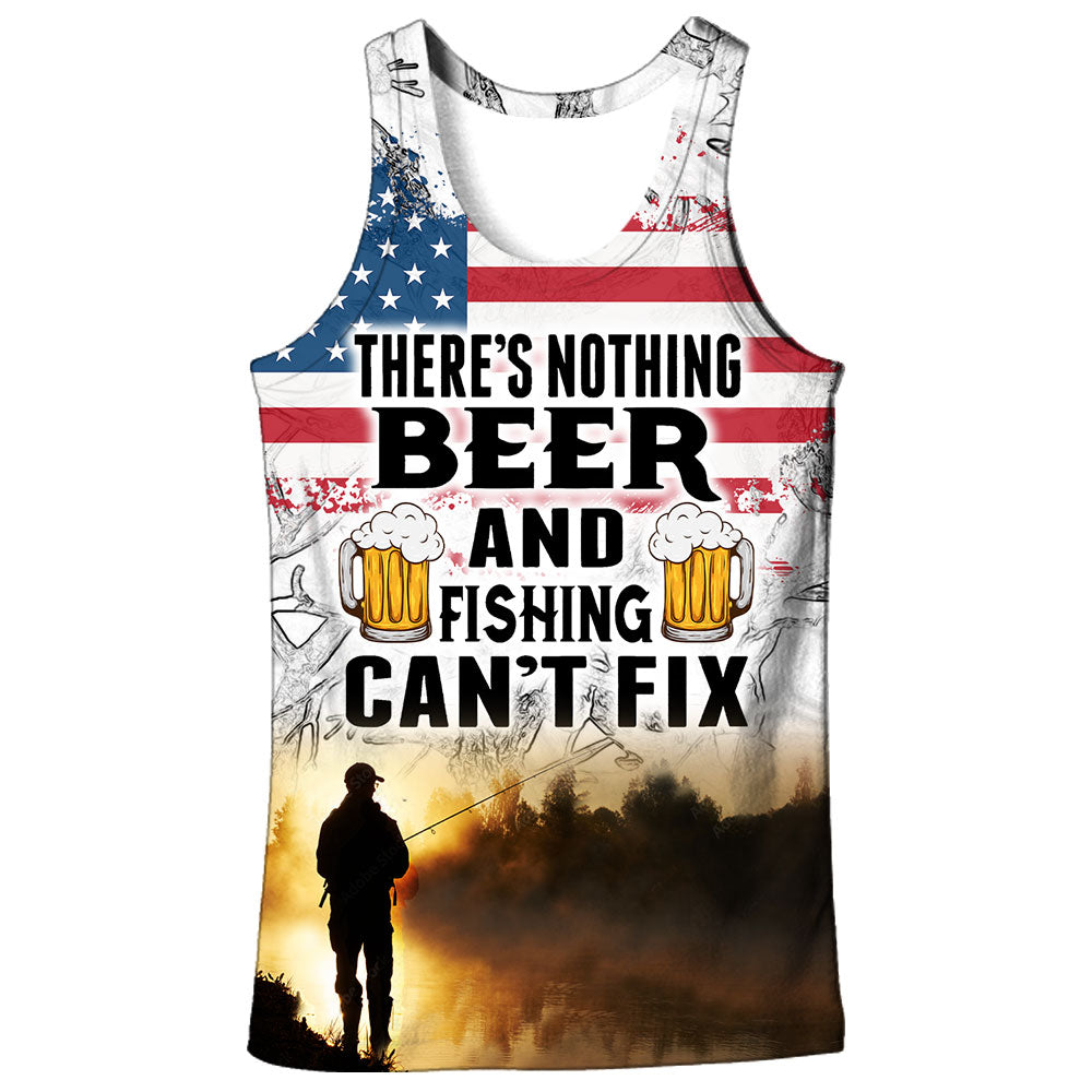 There's nothing Beer and Fishing can't fix - USA Flag Tank Top