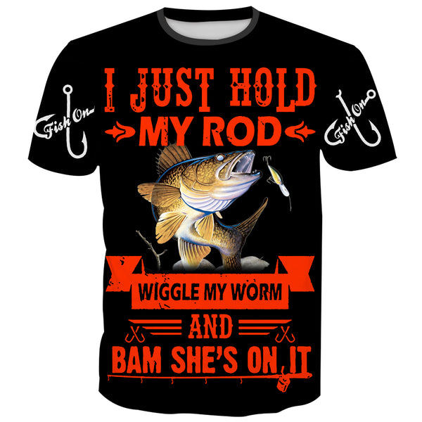  I Just Hold My Rod Wiggle My Worm and Bam She's On It Funny  Fishing Lure Hook, Gift for Fishing Lover, Men, Fisherman, Anniversary,  Christmas, Birthday : Sports & Outdoors