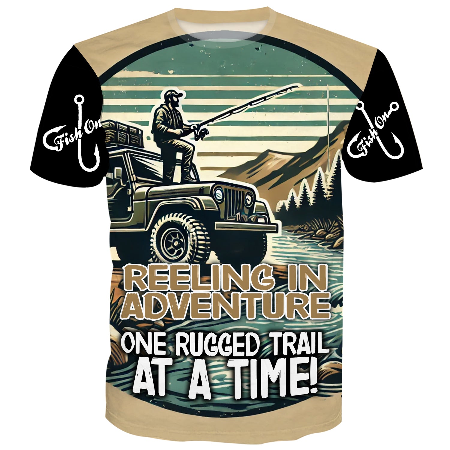 Reeling in Adventure one rugged Trail at a time  - T-Shirt