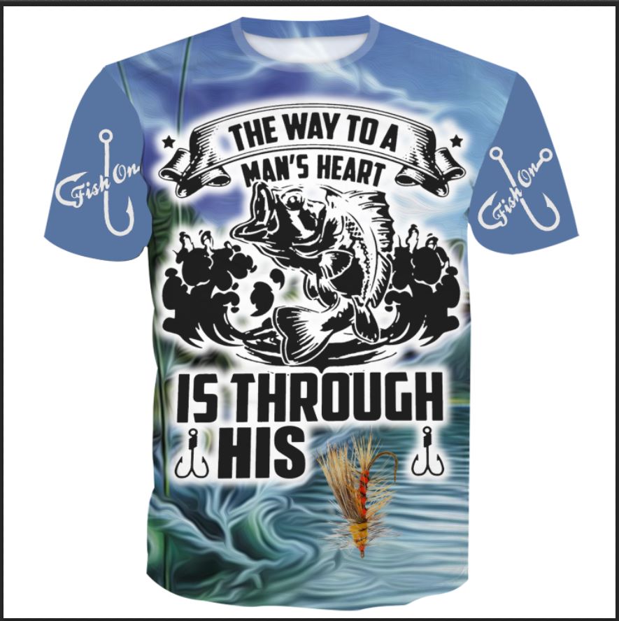 Funny Fly Fishing Shirt - The way to man's heart is through his fly