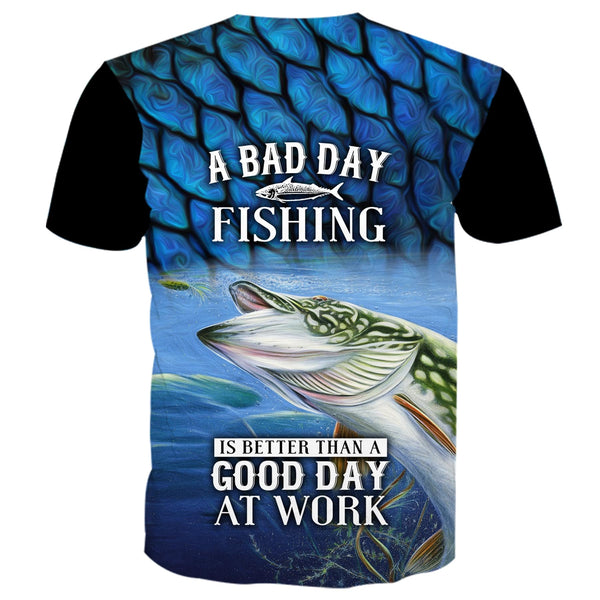 Fishing Better than work - Blue Scales Shirt - elitefishingoutlet