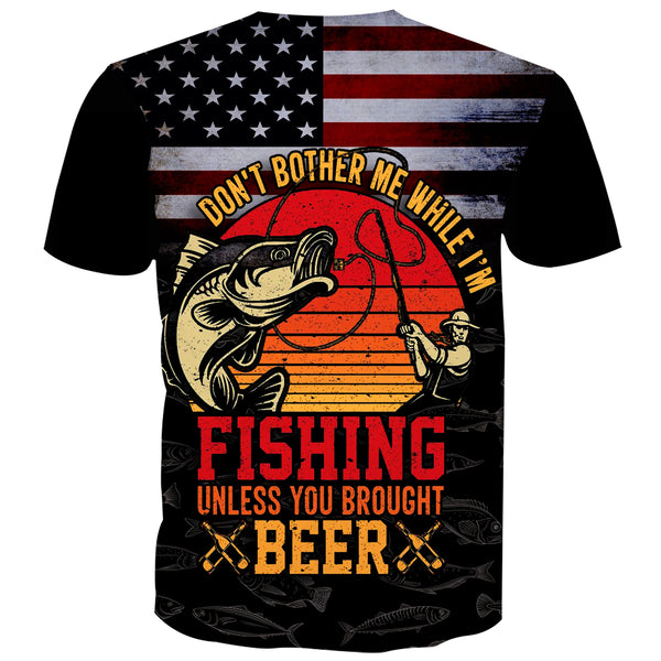 Don't bother me while I'm Fishing - Fish on T-Shirt - elitefishingoutlet