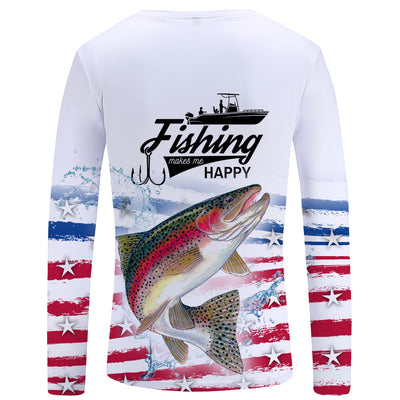 Fishing Makes Me Happy - Trout Tank Top, XL / Tank Tops