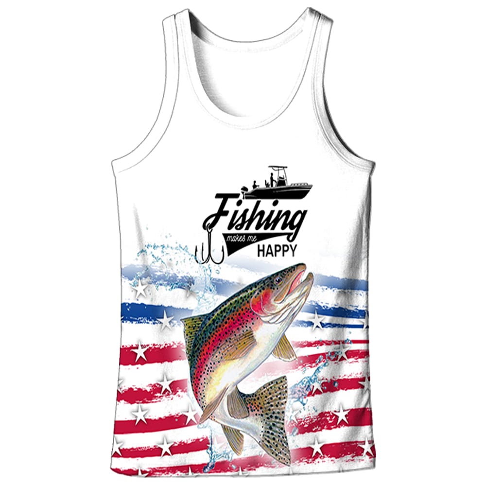 Fishing makes me happy - Trout Tank Top