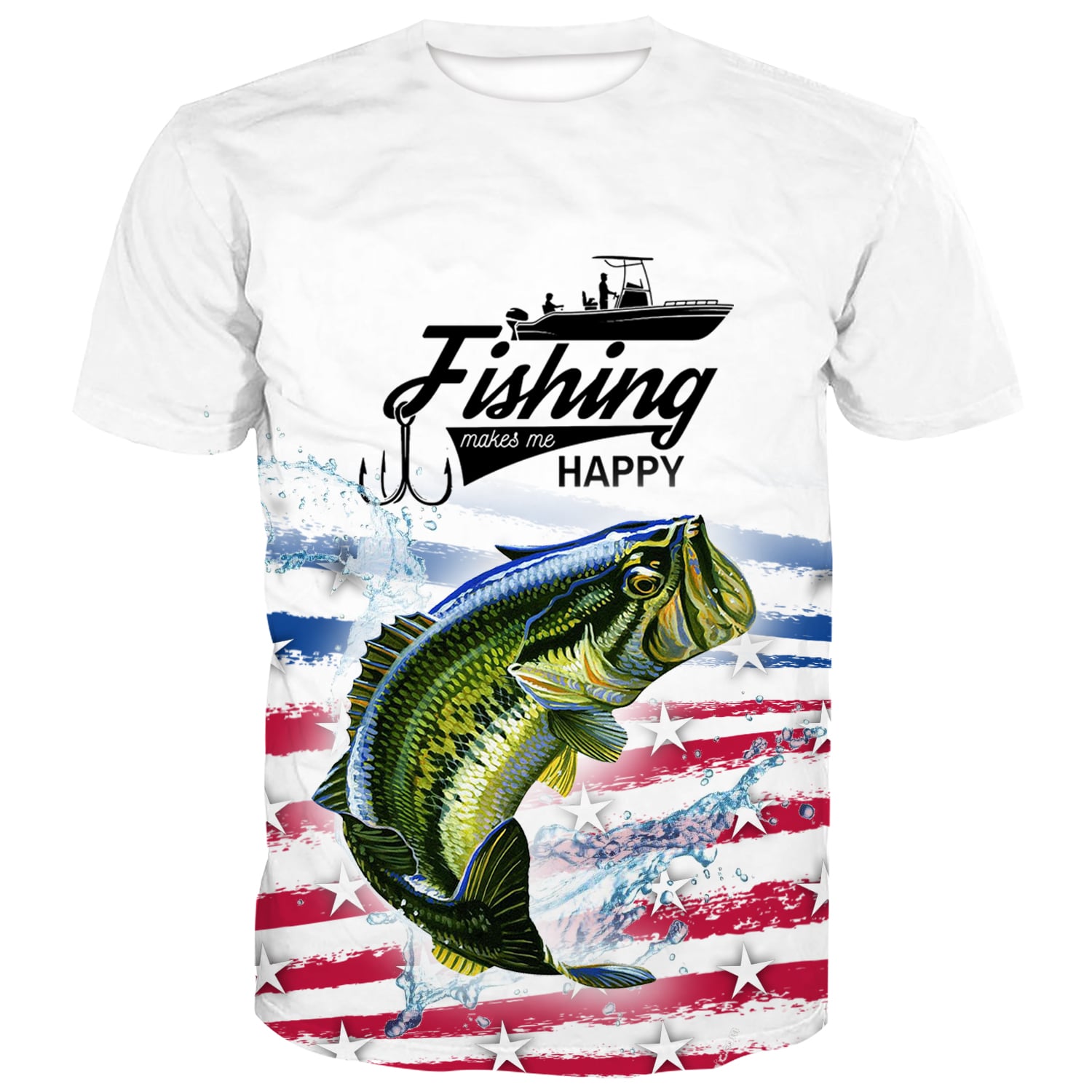 Fishing makes me happy - Largemouth Bass T-Shirt