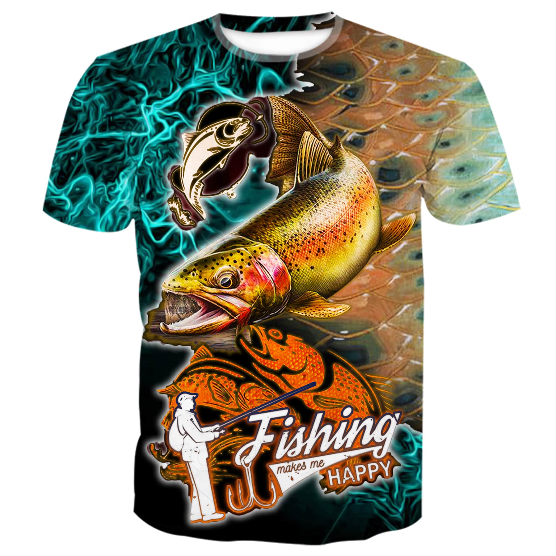 Fishing makes me happy - T-Shirt