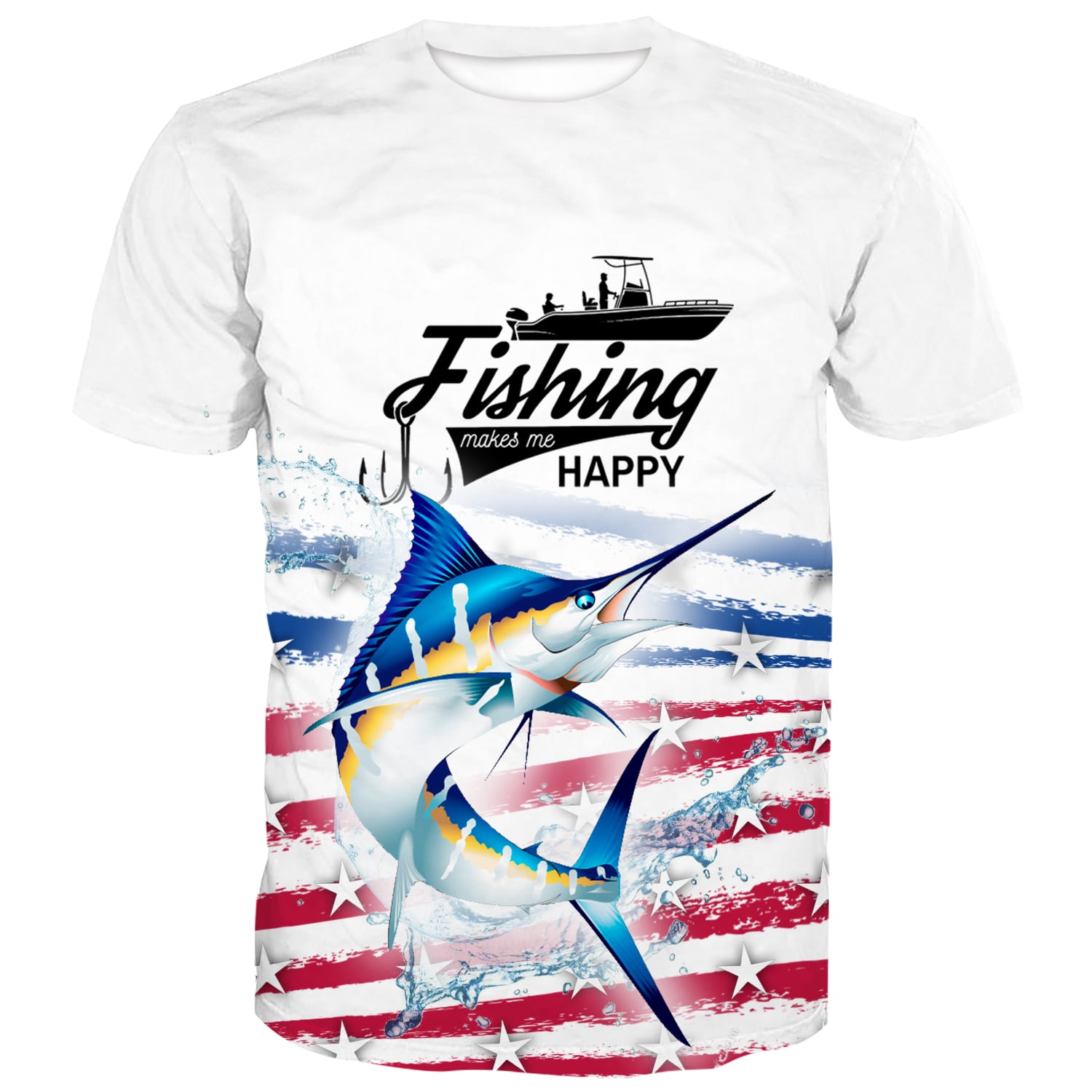 Fishing makes me happy - Blue Marlin T-Shirt