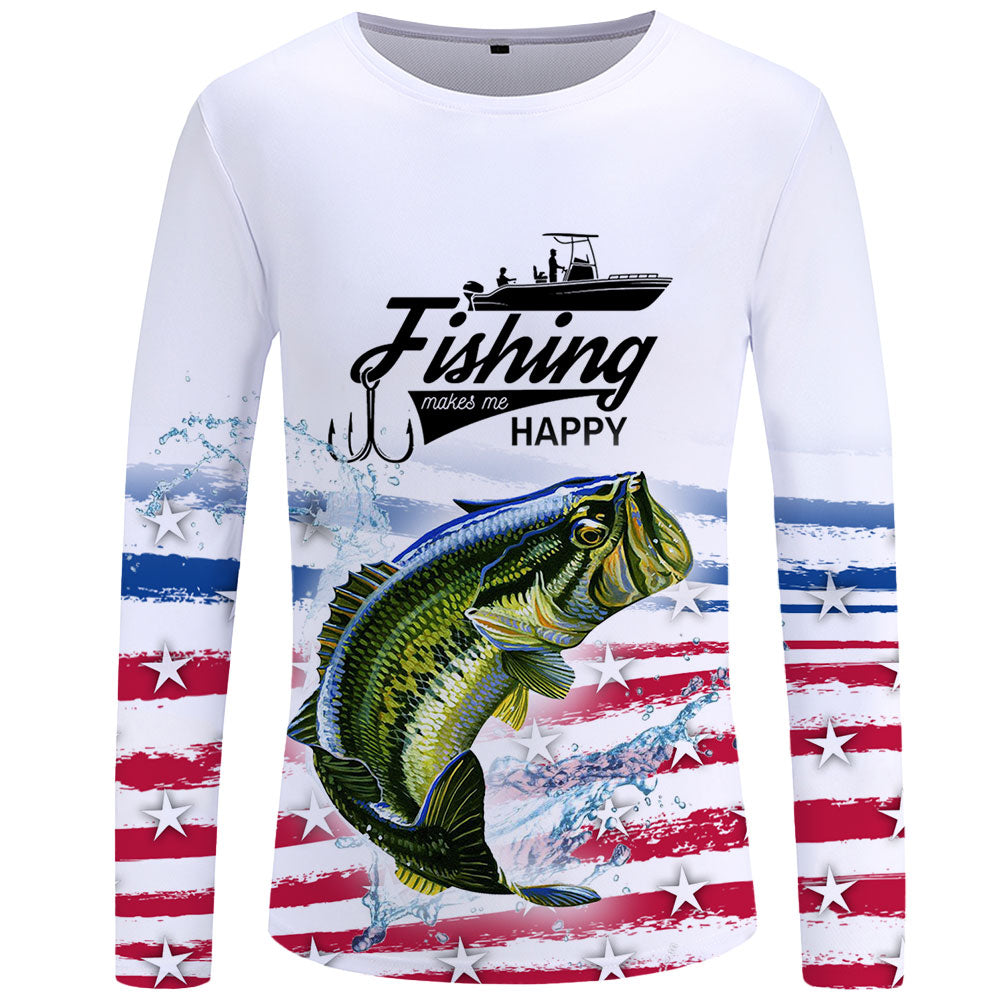Fishing makes me happy - Largemouth Bass Long Sleeve Shirt