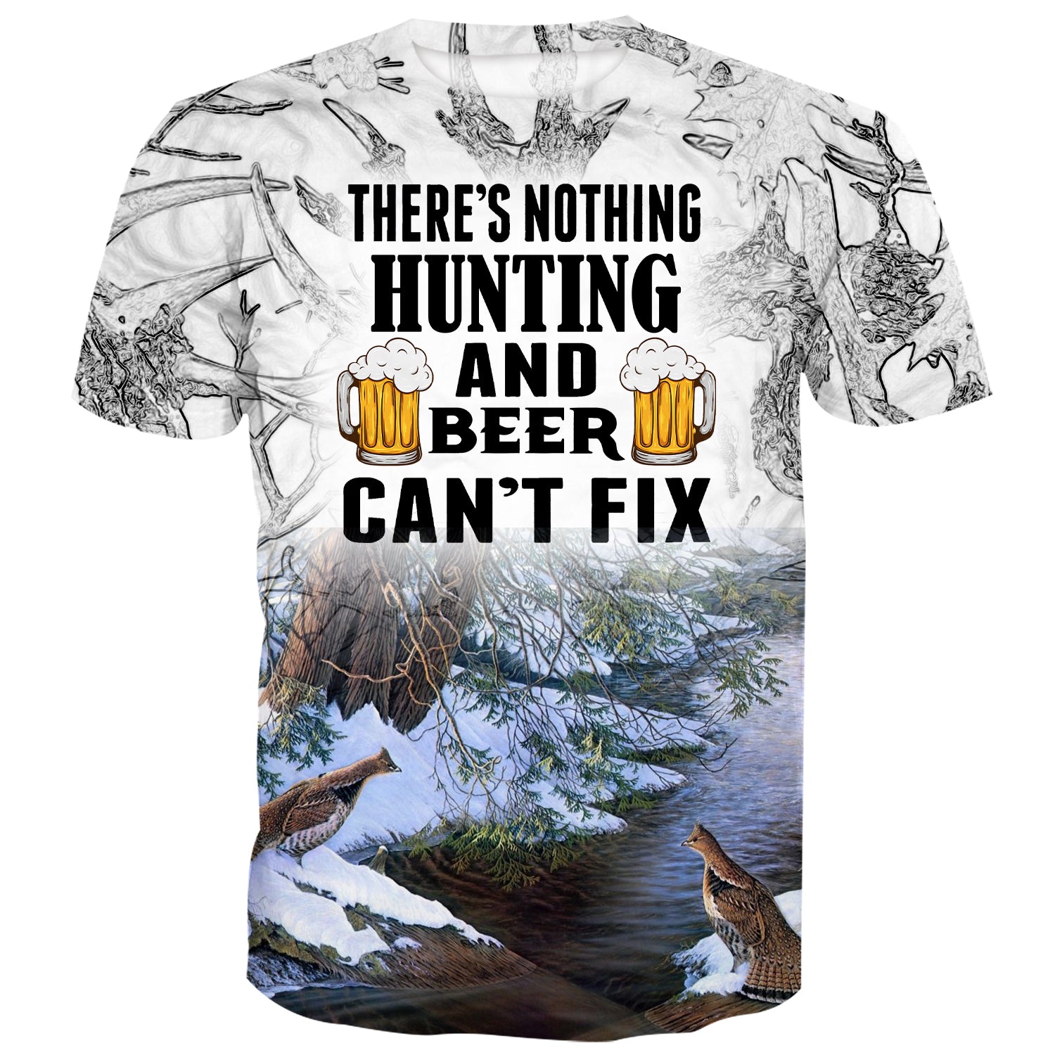 There's nothing Hunting and Beer can't fix - Grouse Hunting T-Shirt