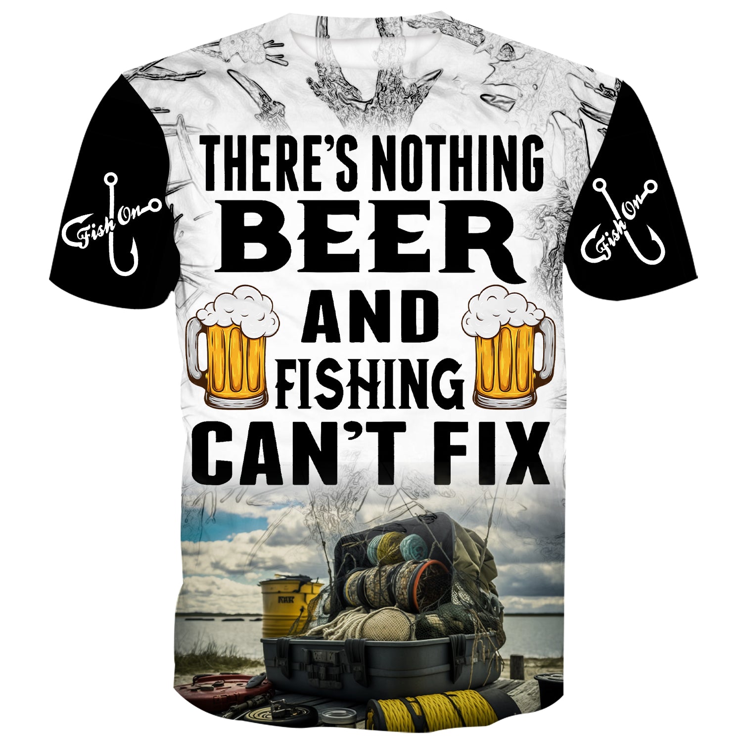 There's nothing beer and fishing can't fix - Fishing Gear T-Shirt