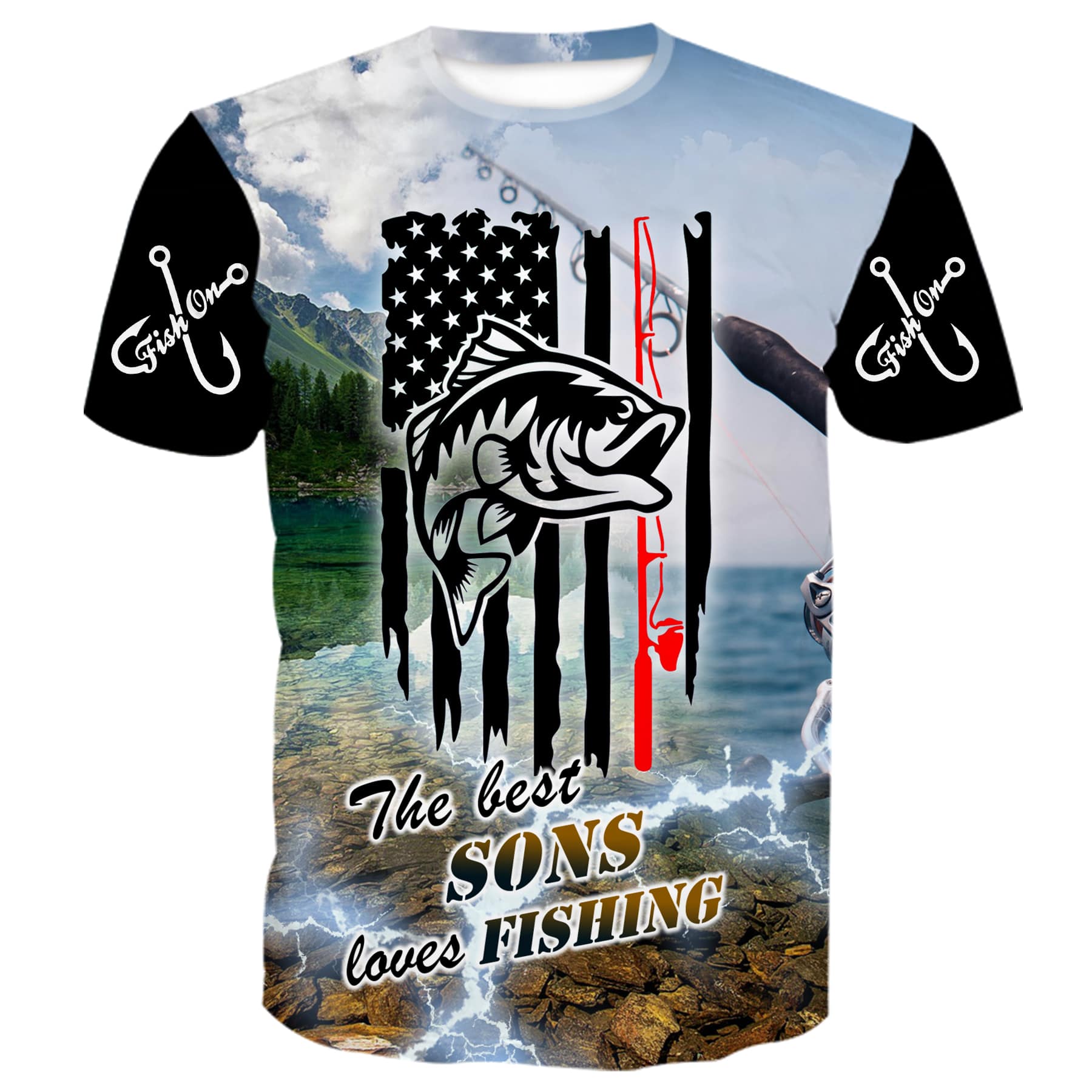 Best Sons love fishing - T-Shirt