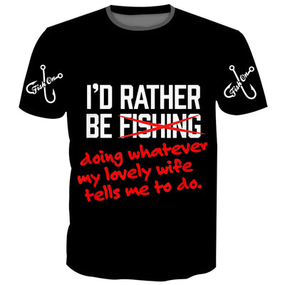 Men's I'd Rather Be Fishing Tee, Size: Small, Black