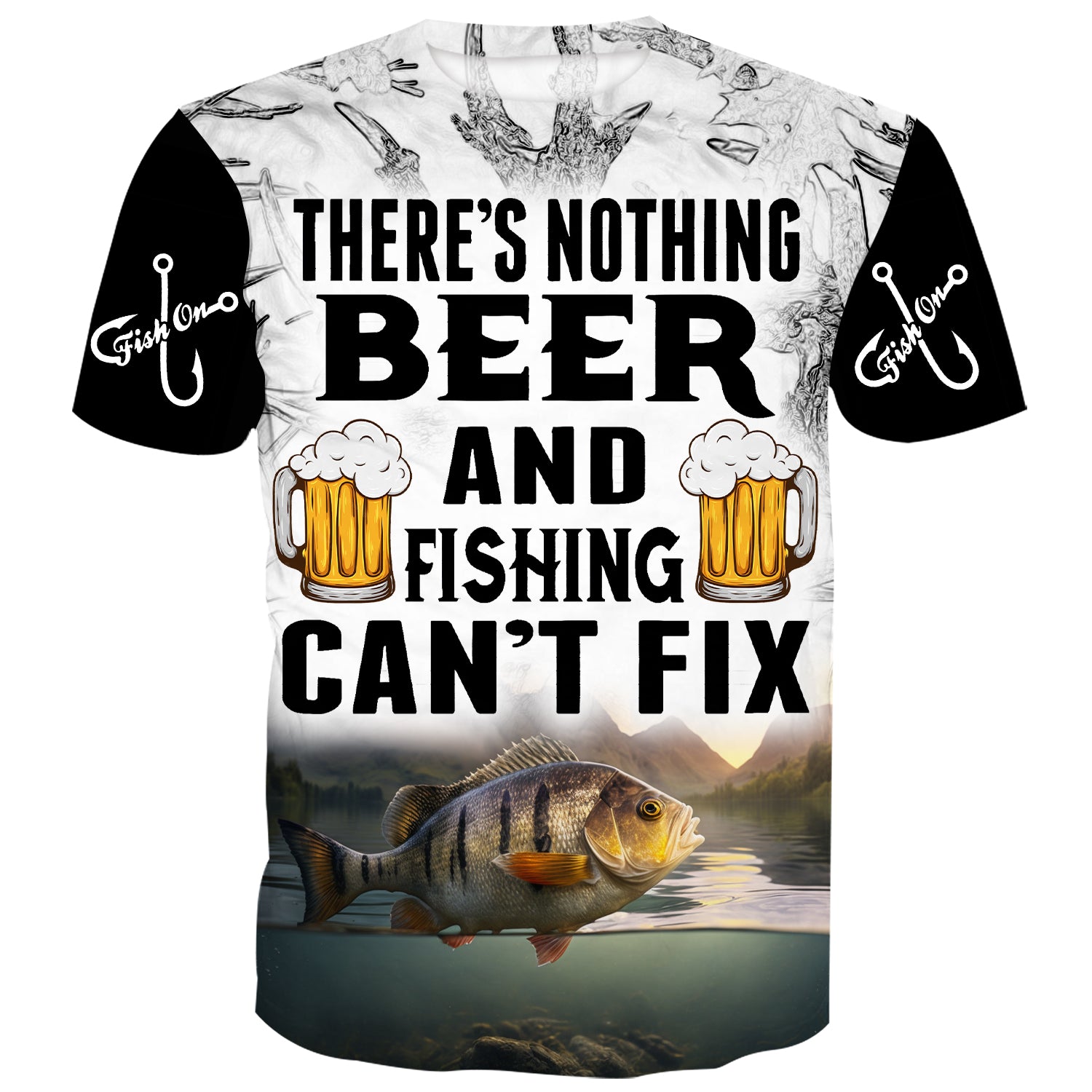 There's nothing beer and fishing can't fix - Bream Fishing T-Shirt