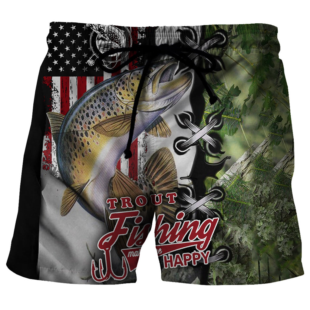 Trout Fishing makes me happy - Shorts