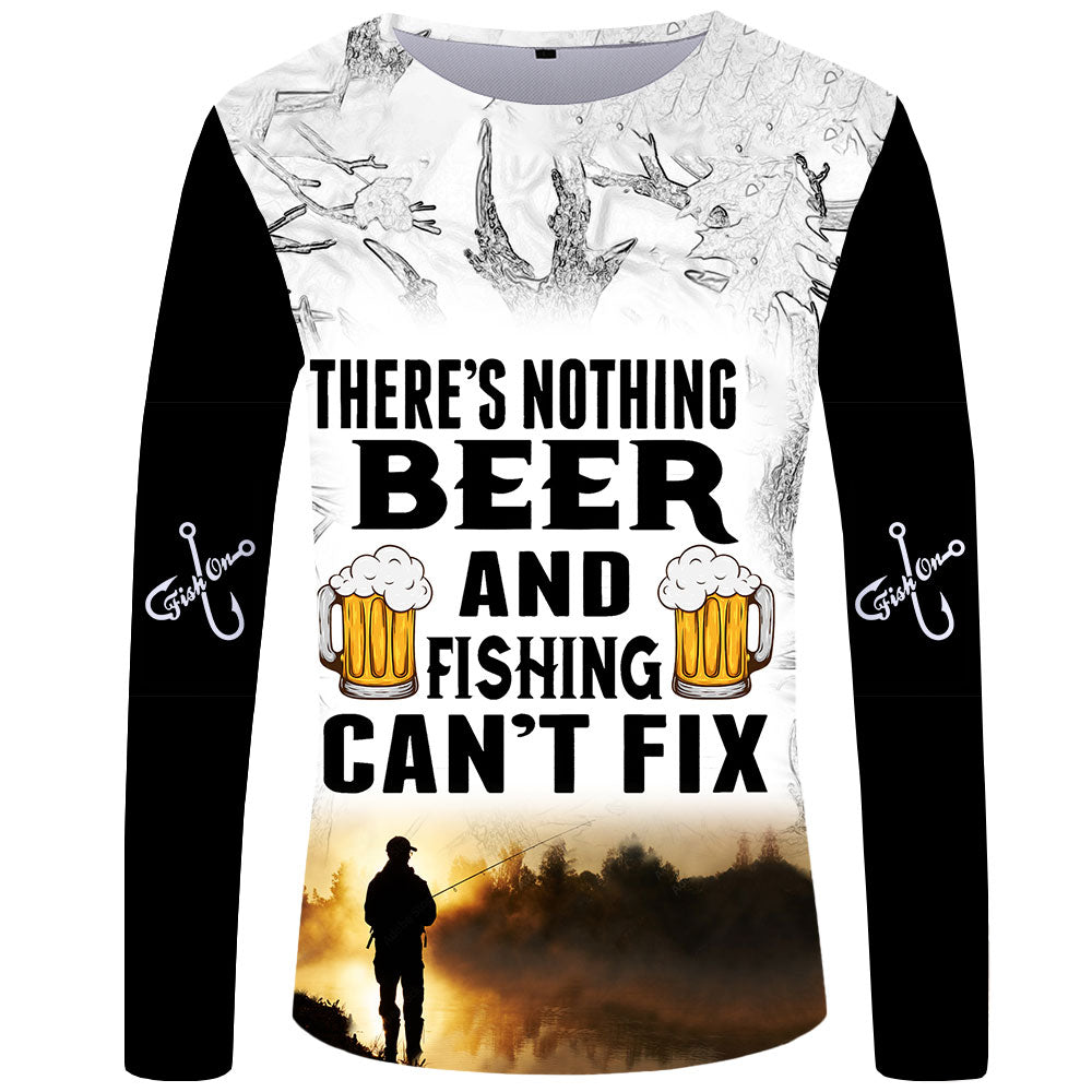 There's nothing beer and fishing can't fix - UPF 50+ Long Sleeve Shirt