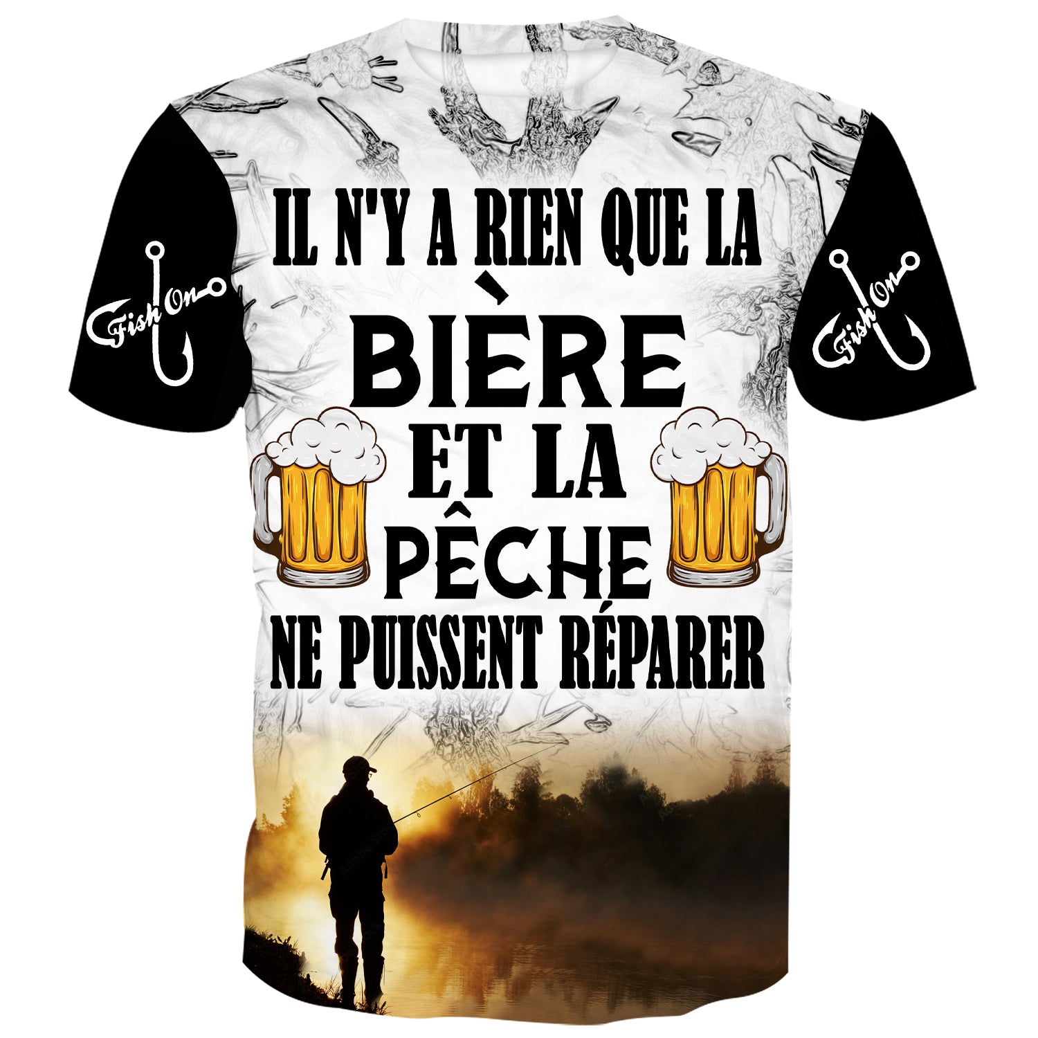 Il n'y a rien que la bière et la pêche ne puissent réparer - T-shirt