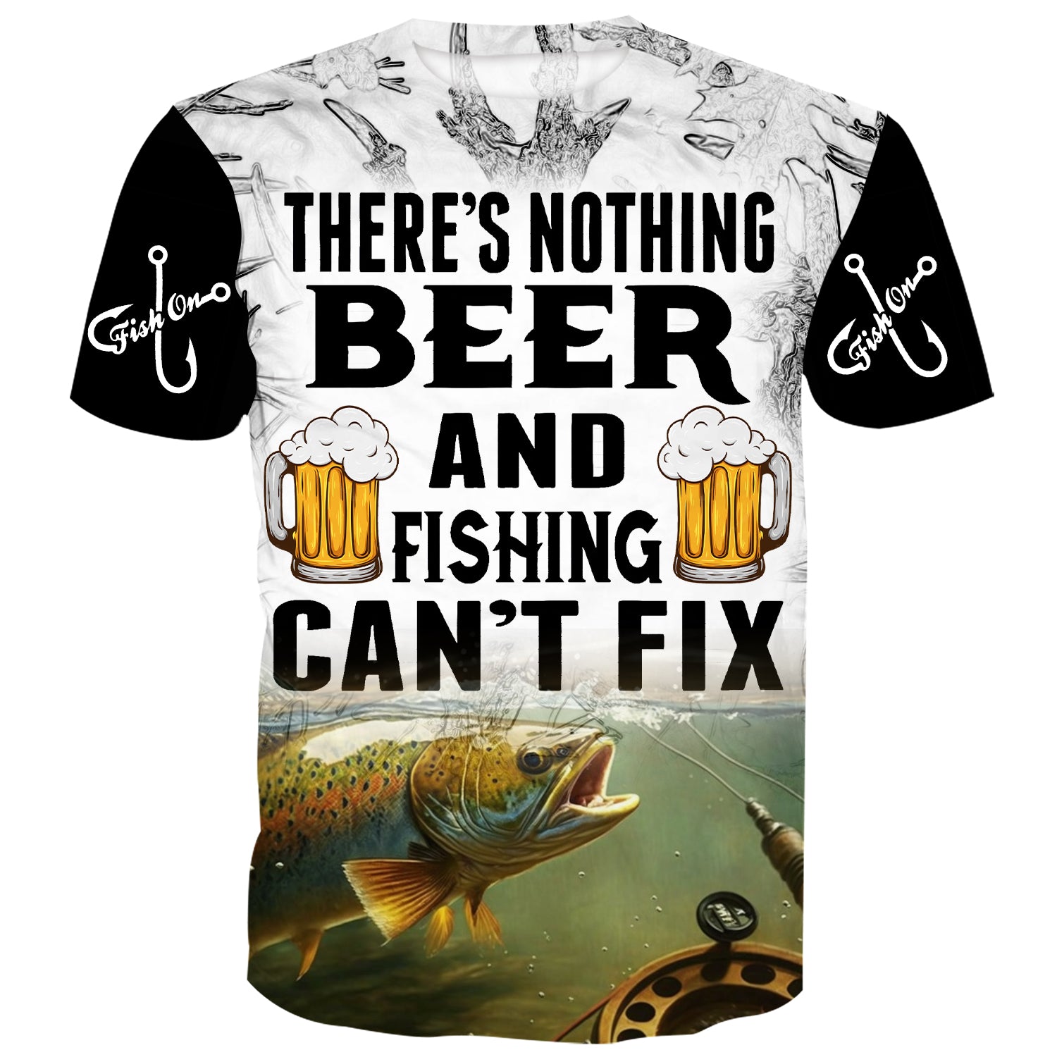 There's nothing beer and fishing can't fix - Fly fishing T-Shirt