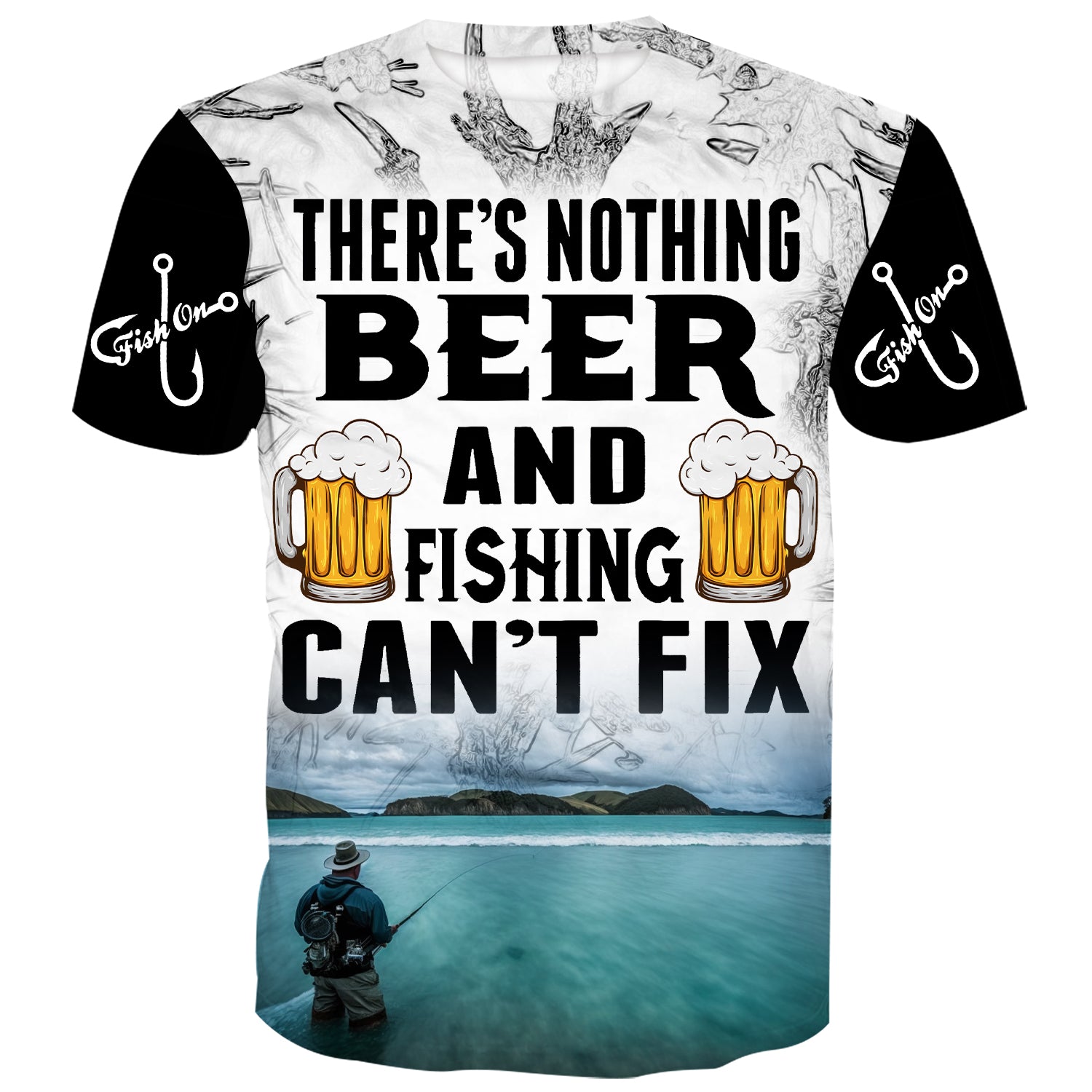 There's nothing beer and fishing can't fix - Salt water fishing T-Shirt