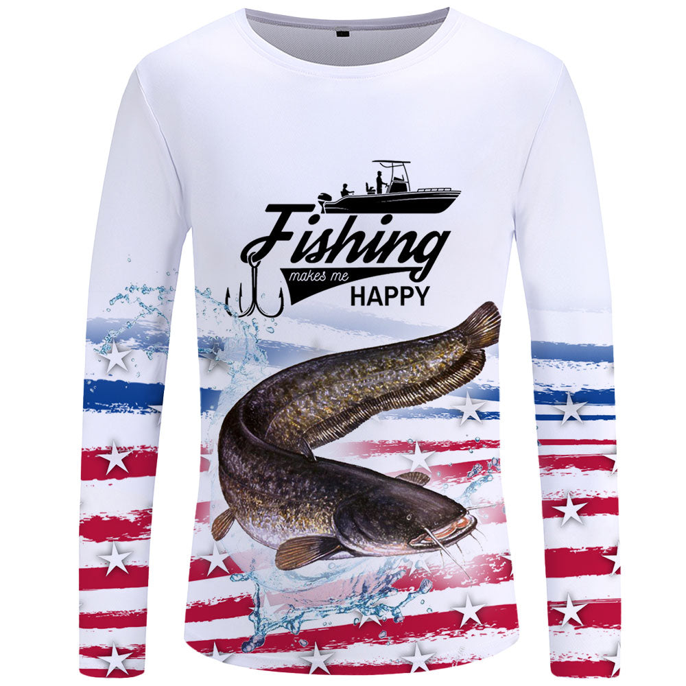 Fishing makes me happy - Catfish Long Sleeve Shirt