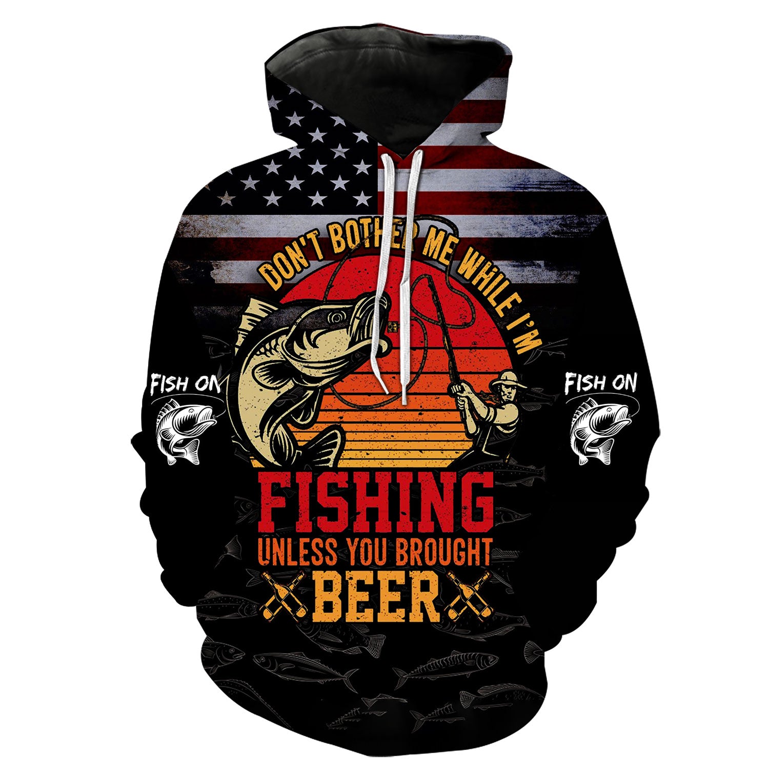 Don't bother me while I'm Fishing - Fish on Hoodie