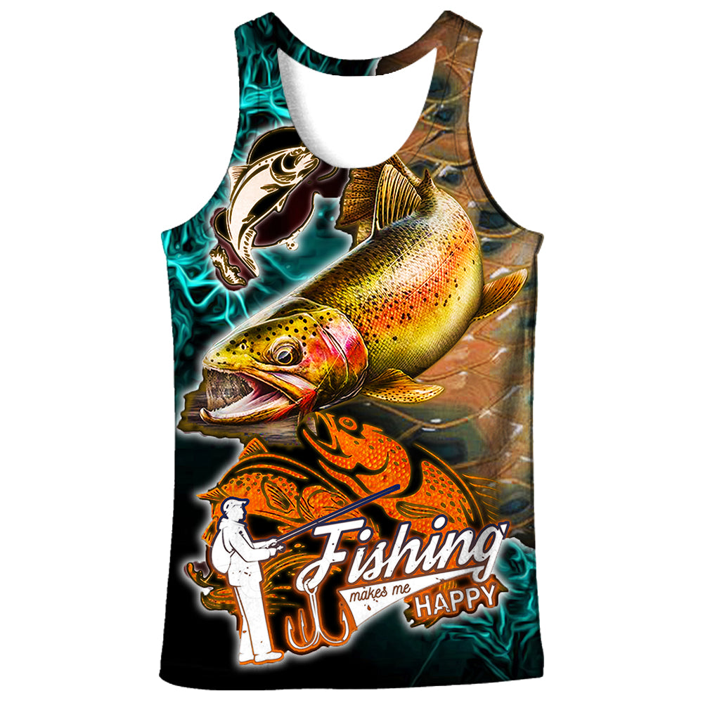 Fishing makes me happy - Tank Top