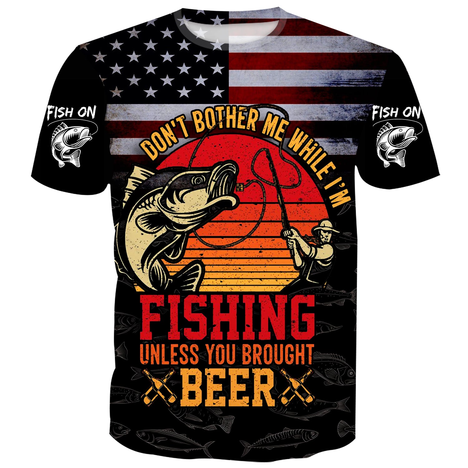Don't bother me while I'm Fishing - Fish on T-Shirt