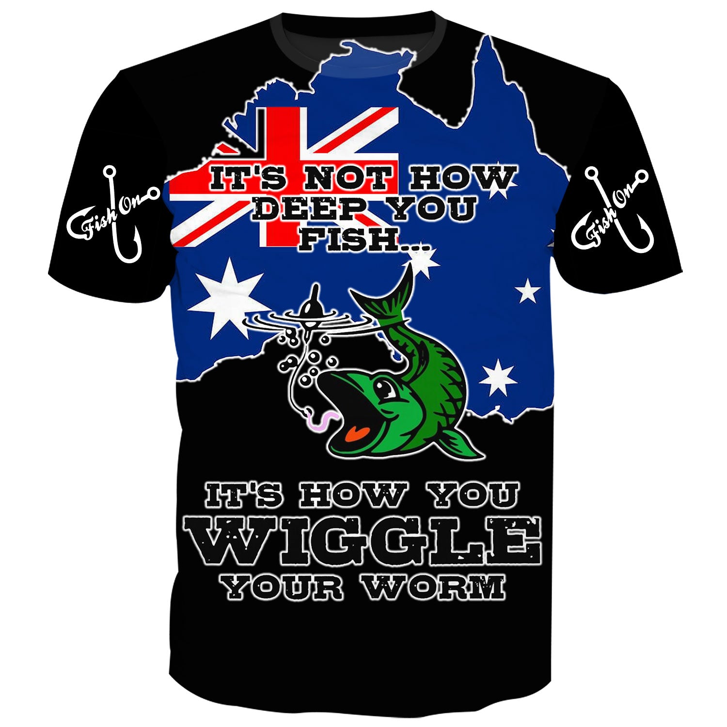 Its not about how deep you fish - Australian Flag T-Shirt