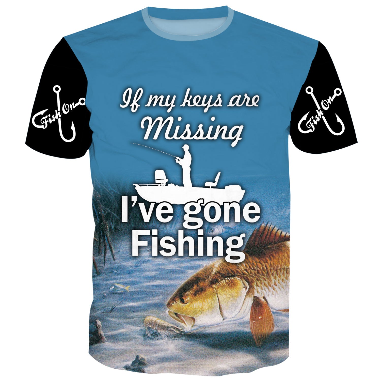 If My Keys Are Missing, I Have Gone Fishing, T-Shirt / Blue / L