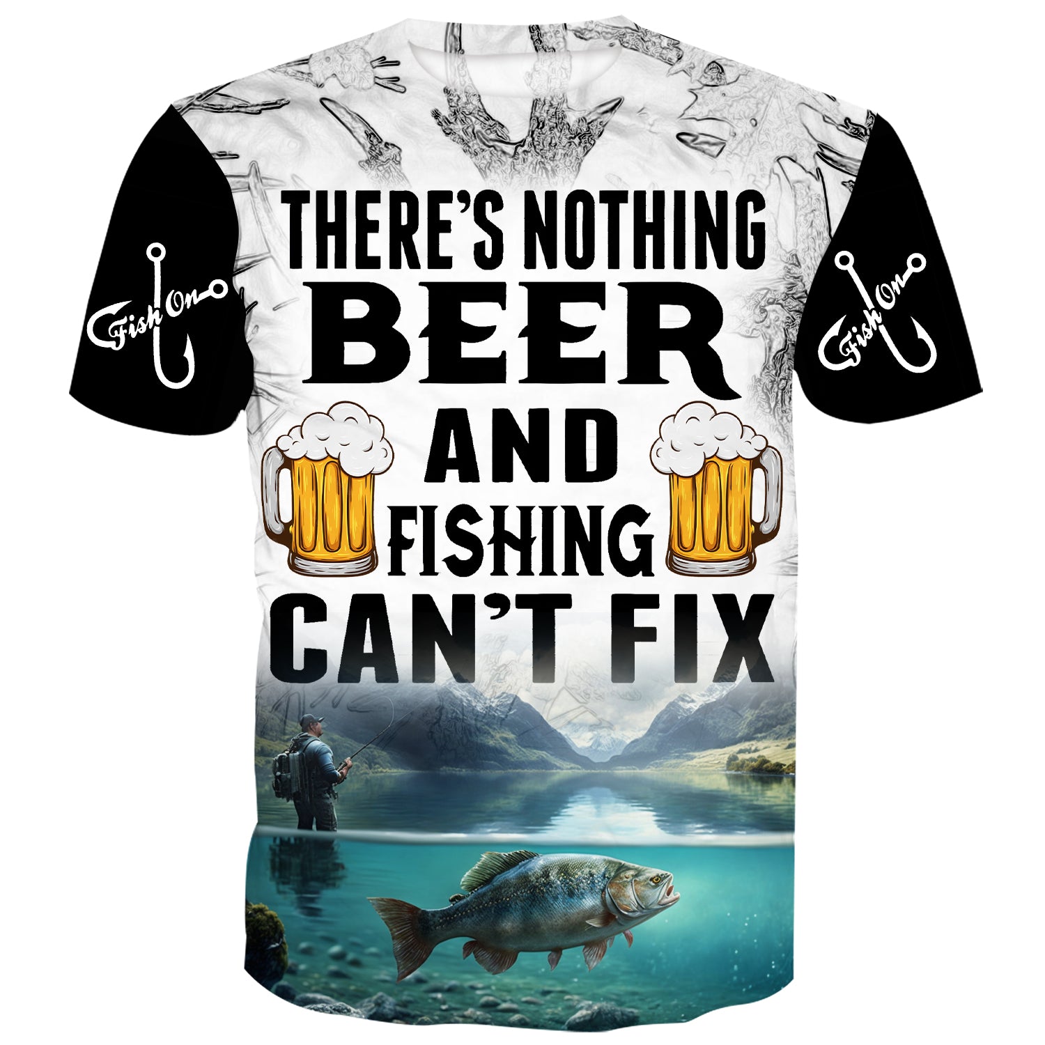 There's nothing beer and fishing can't fix - Freshwater fishing T-Shirt