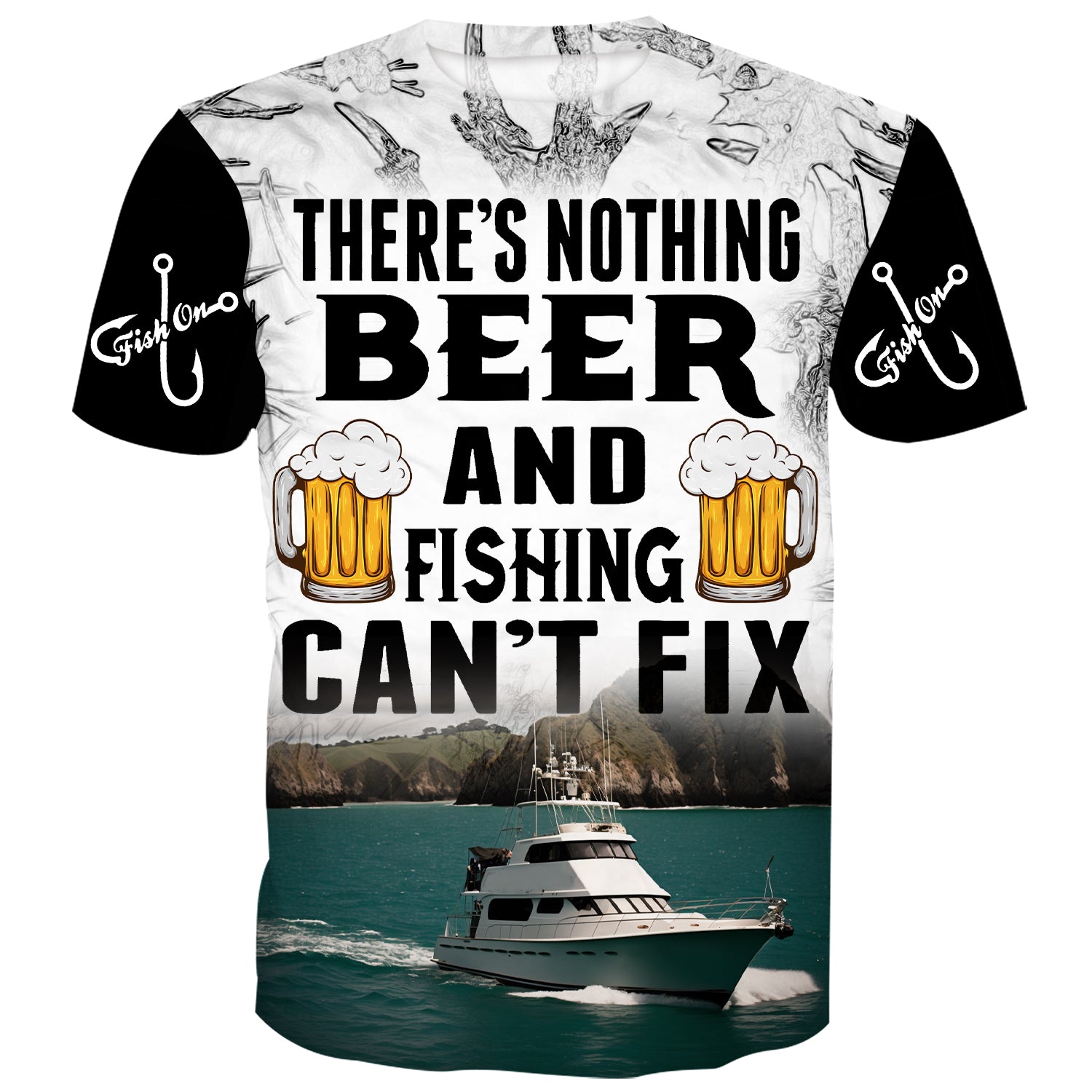 There's nothing beer and fishing can't fix - Fishing Charter T-Shirt