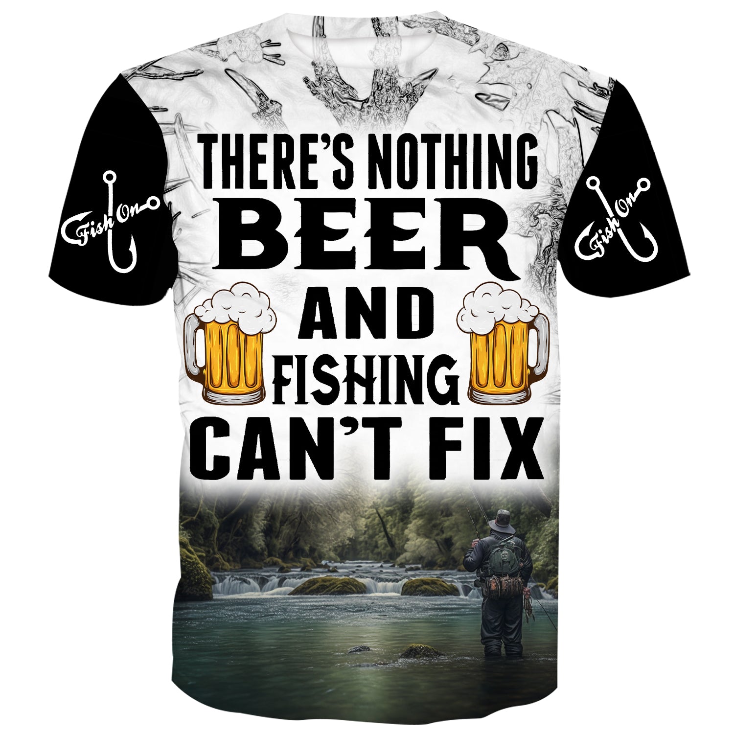 There's nothing beer and fishing can't fix - Trout Fishing T-Shirt