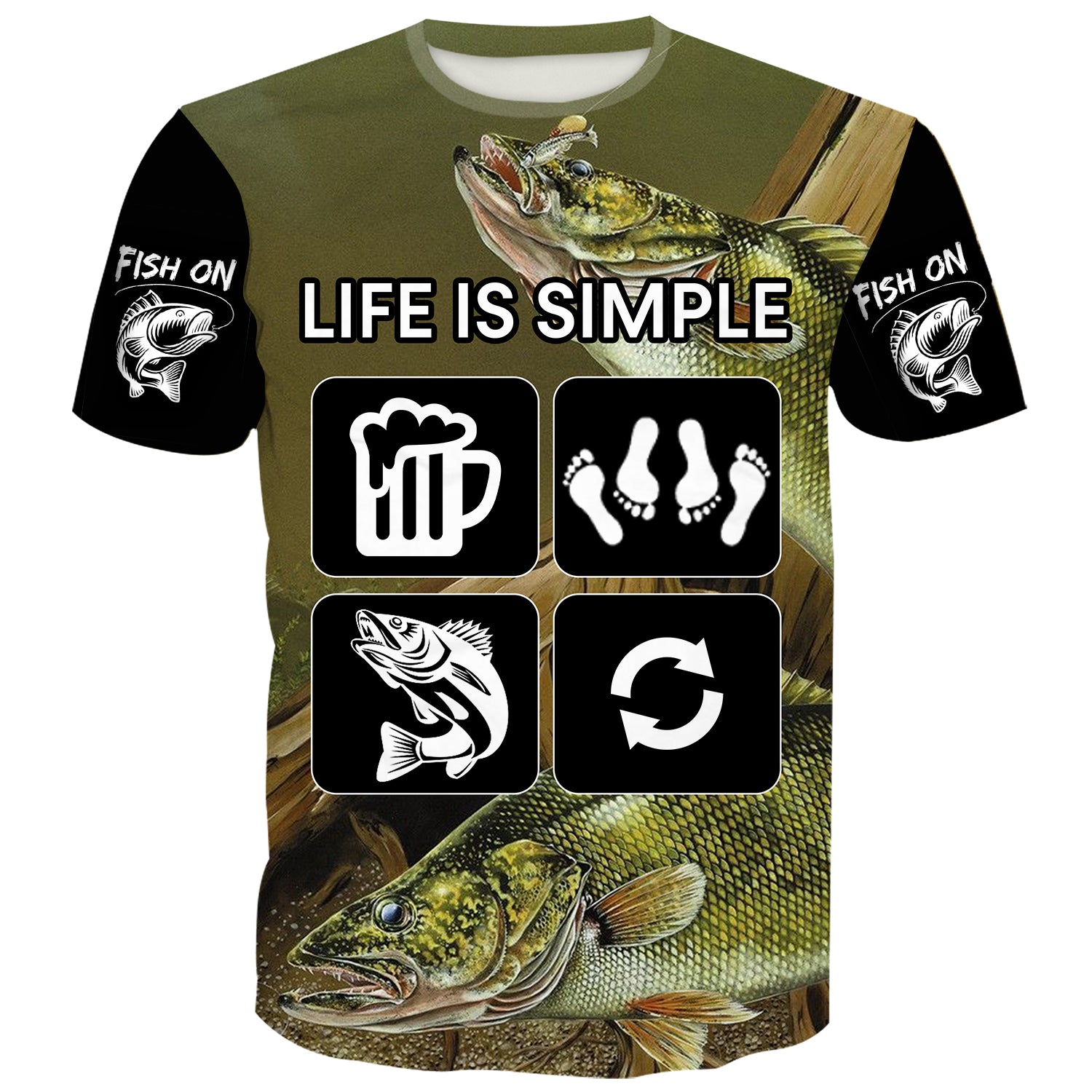 Life is Simple - Fish on T-Shirt